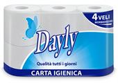 DAYLY CARTA IGIENICA 4V 6R GOFFR.BIANCA 150 STR.100% PURA CELLUL