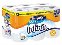 BULKYSOFT CARTA IGIENICA 12 ROTOLI 450 STRAPPI 2 VELI INFINITA