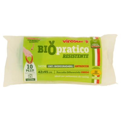 VIROSAC BIOPRATICO 42X45 CM 12 LT 10 PZ NEUTRO MATER BI