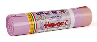 VIROSAC SACCOPRATICO 55X65 CM 40 LT 12 PZ VIOLA LDPE