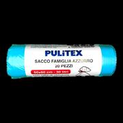 PULITEX SACCO FAMIGLIA AZZURRO 50X60 PZ20 AZZURRO 30LT 20PZ