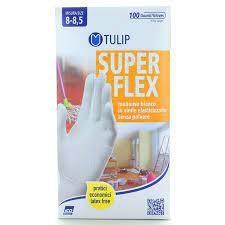 TULIP GUANTI SUPER FLEX VINILE BIANCO TAGLIA L 100 PZ TVC