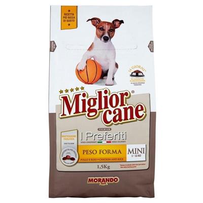 MIGLIORCANE I PREFERITI MINI PESO FORMA POLLO E RISO 1,5KGR