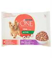 PURINA ONE MINI ACTIVE MULTIPACK 4X100G CON MANZO E ANATRA IN SA