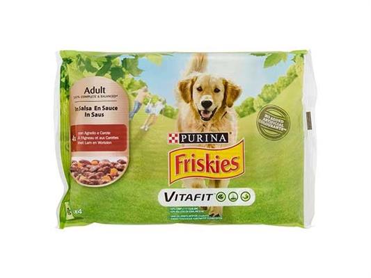 FRISKIES BOCCONI IN SALSA AGNELLO E CAROTE 4X100G