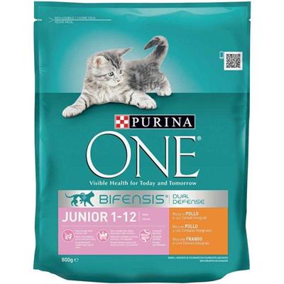 PURINA ONE JUNIOR POLLO e CEREALI INTEGRALI BIFENSIS 800 G