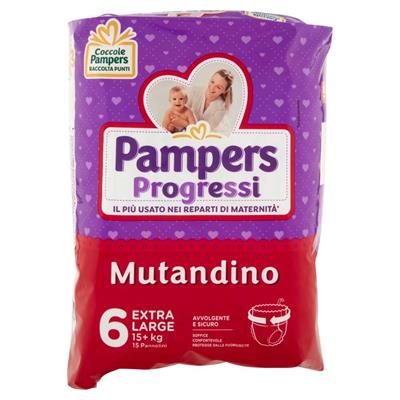 PAMPERS PANNOLINI PROGRESSI MUTANDINO XL X15