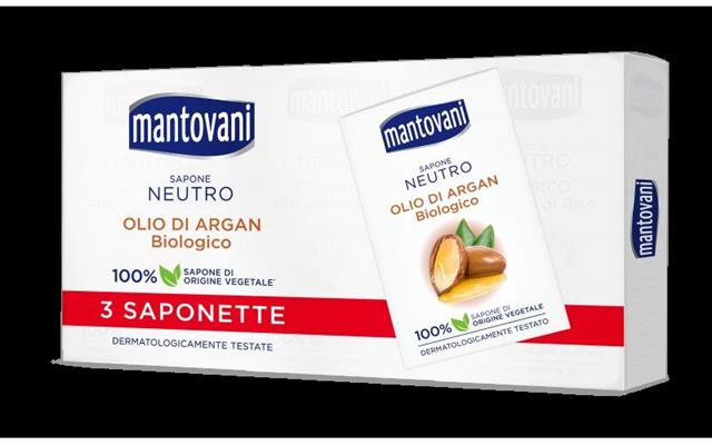 MANTOVANI SAPONE SOLIDO OLIO DI ARGAN E JASMIN TRIS 90GR X 3