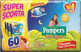 PAMPERS PANNOLINI SOLE E LUNA TRIO MIDI x 60