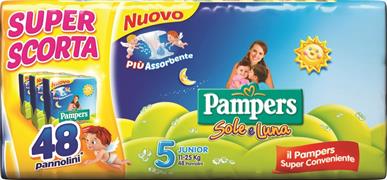 PAMPERS PANNOLINI SOLE E LUNA TRIO JUNIOR x 44