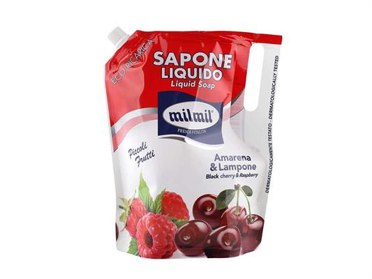 MIL MIL SAPONE LIQUIDO AMARENA-LAMPONE BUSTA 900ML