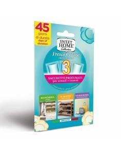 SWEET HOME SACCHETTI PROFUMATI ARMADI CASSETTI FRESCO COTONE 3PZ