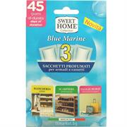 SWEET HOME SACCHETTI PROFUMATI ARMADI CASSETTI BLUE MARINE 3PZ