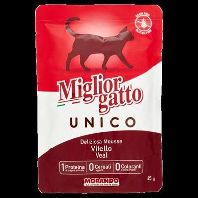 MIGLIORGATTO UNICO DELICATA MOUSSE 100% VITELLO BUSTA 85GR