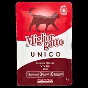 MIGLIORGATTO UNICO DELICATA MOUSSE 100% VITELLO BUSTA 85GR