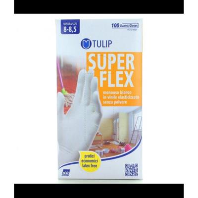 TULIP GUANTI SUPER FLEX VINILE BIANCO TAGLIA XL 100 PZ TVC