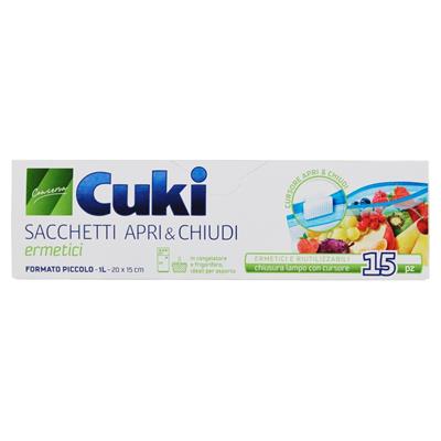 CUKI SACCHETTI APRI&CHIUDI ERMETICI CON CURSORE PICCOLI ? 1LT CM