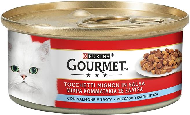 GOURMET ROSSO TOCCHETTI MIGNON CON SALMONE E TROTA 195 G