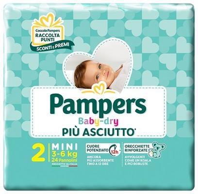 PAMPERS PANNOLINI BABY DRY DOWNCOUNT MINI X24