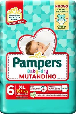 PAMPERS PANNOLINI BABY DRY MUTANDINO XL SP x14 NEW