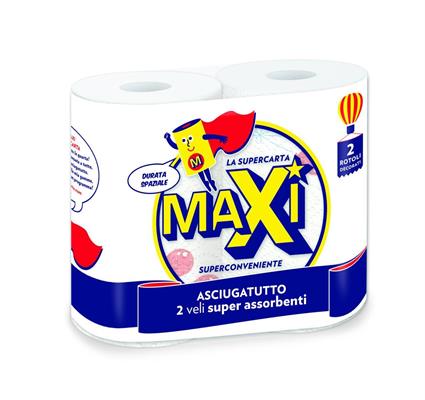 MAXI ASCIUGATUTTO 2 ROTOLI DECORATI 2 VELI 95 STRAPPI