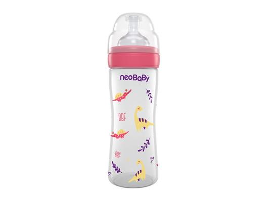 NEO BABY BIBERON PP SILICONE 250ML DINO ROSA