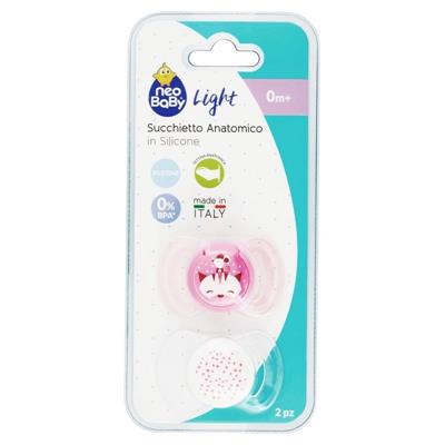 NEO BABY SUCCHIETTO SILICONE MEDIO DINO GLOW 2PZ