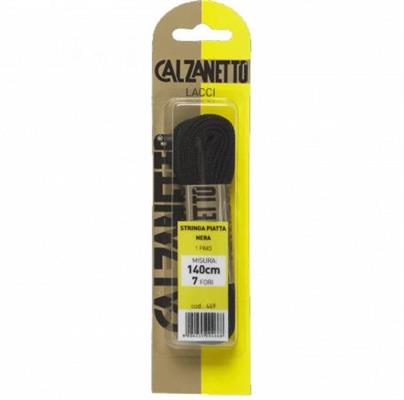 CALZANETTO STRINGA PIATTA 1 PAIO NERO 140 CM