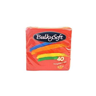 BULKYSOFT TOVAGLIOLO 2 VELI 38X38 ROSSO 40 PZ EFF.TESSUTO